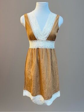 BOSTON PROPER Crocheted Empire Waist Dress
